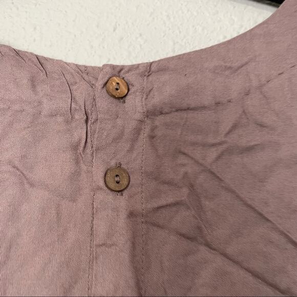 Bombay Paisley Brown Floral Embroidered Cropped Short Sleeve Blouse Women M Boho - Picture 3 of 9